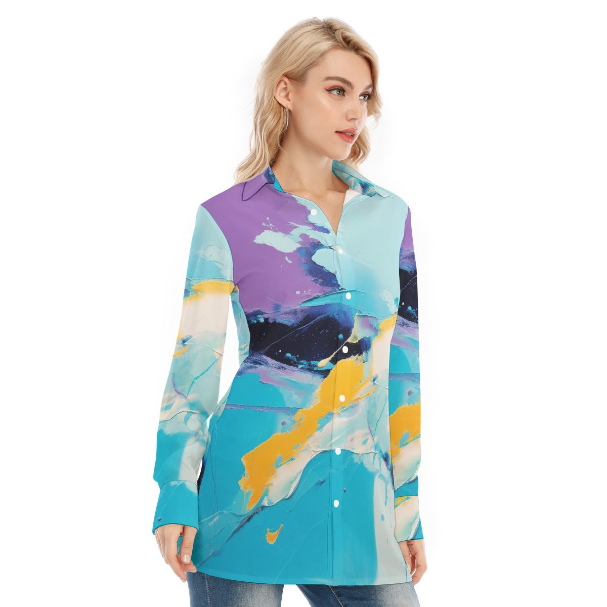 All-Over Print Women's Long Shirt