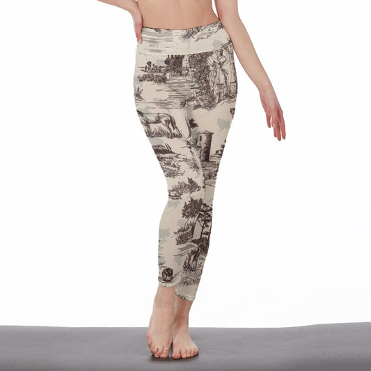 All-Over Print Women's High Waist Leggings | Side Stitch Closure