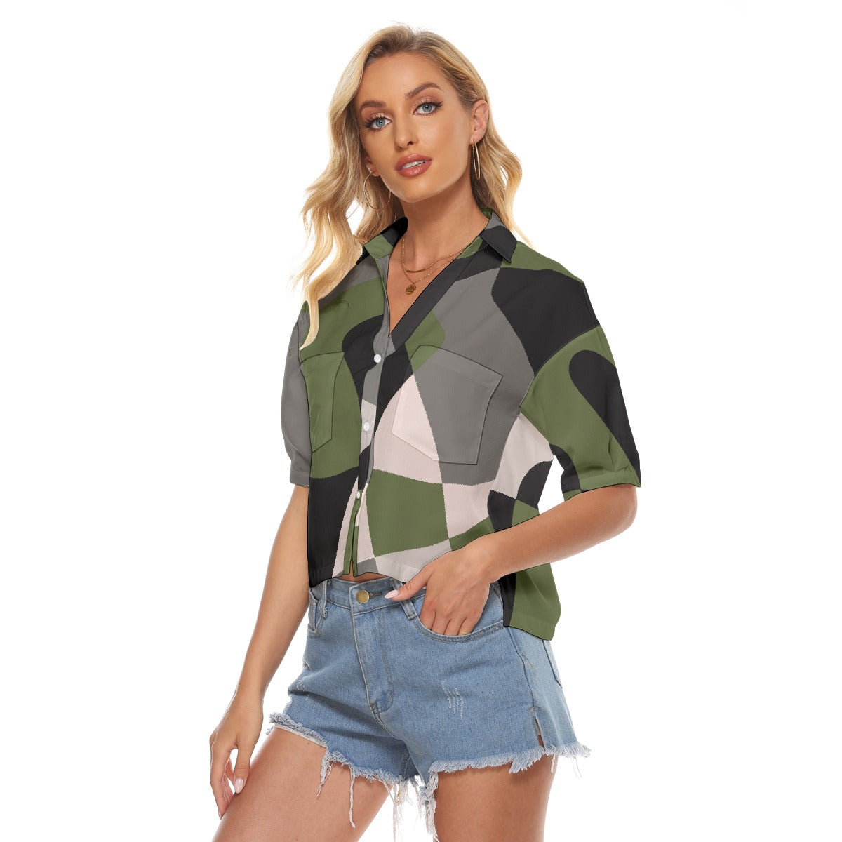 All-Over Print Women's V-neck Shirts