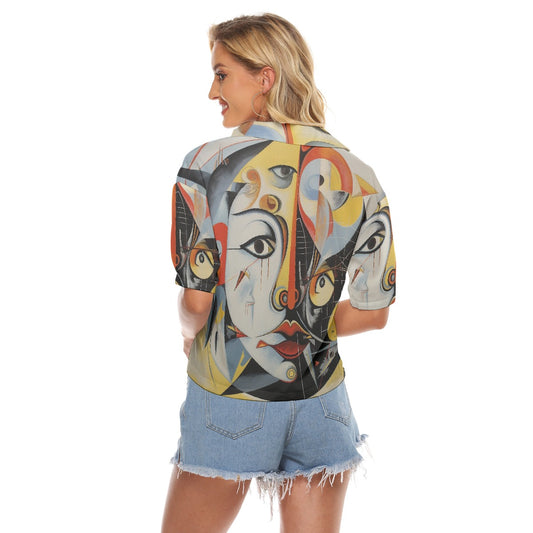 All-Over Print Women's V-neck Shirts