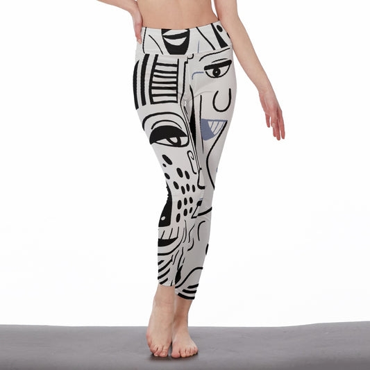 All-Over Print Women's High Waist Leggings | Side Stitch Closure