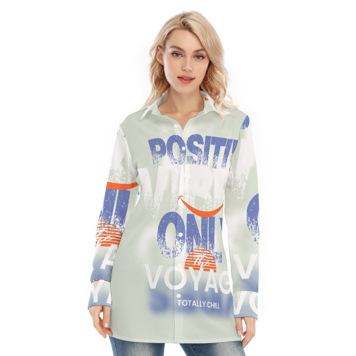 All-Over Print Women's Long Shirt