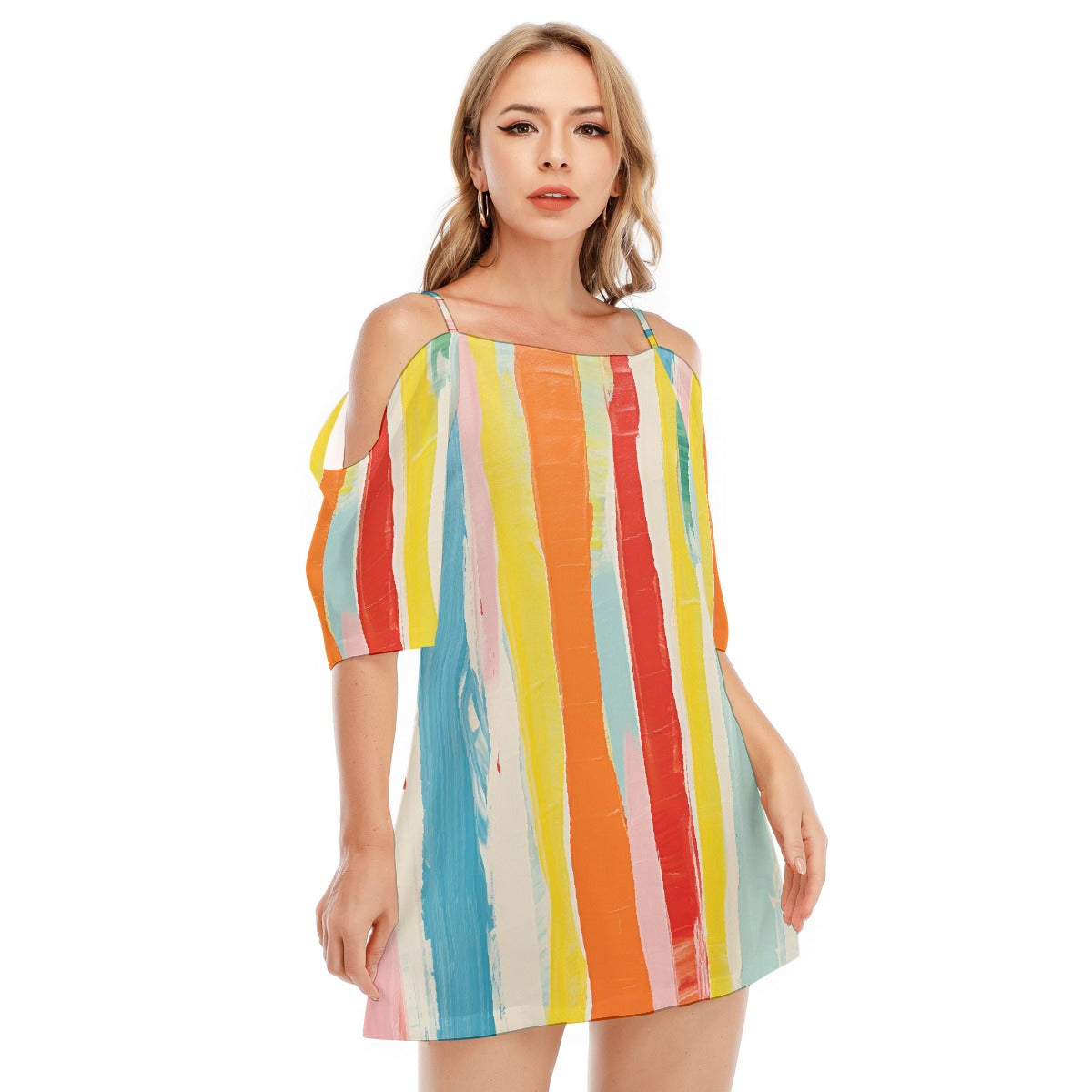 All-Over Print Women's Off-shoulder Cami Dress