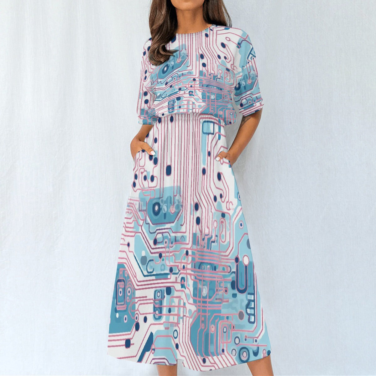 All-Over Print Women's Elastic Waist Dress