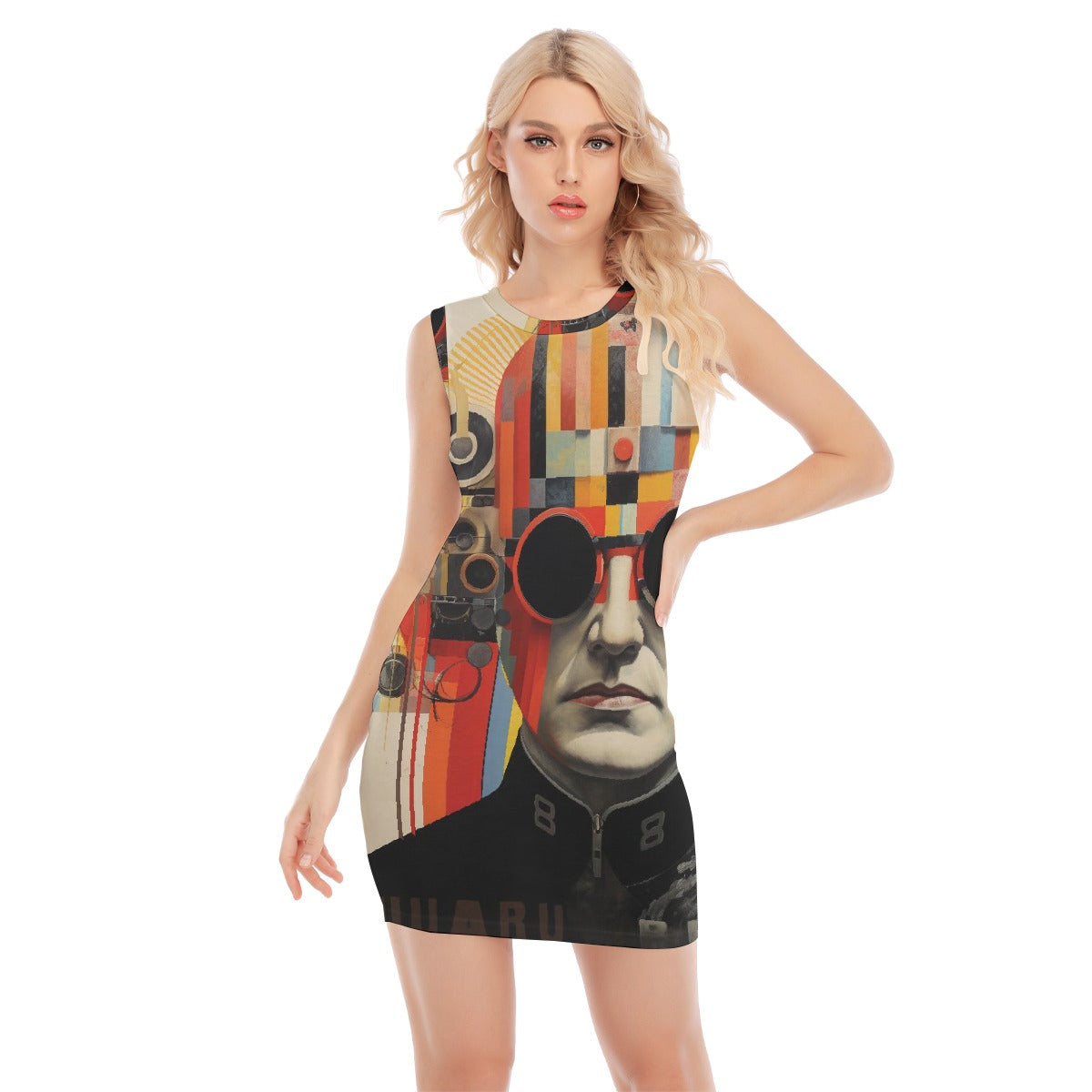 All-Over Print Women's O-neck Sleeveless Hip Skirt