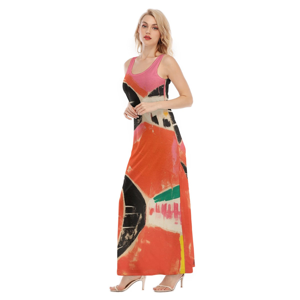 All-Over Print Women's Vest Dress | Length To Ankle