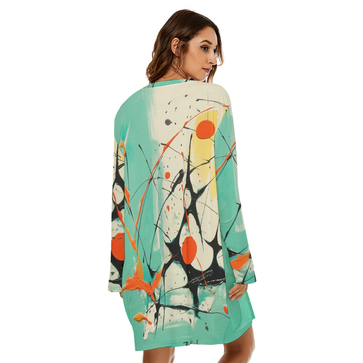 All-Over Print  Women's Loose Crew Neck Dress