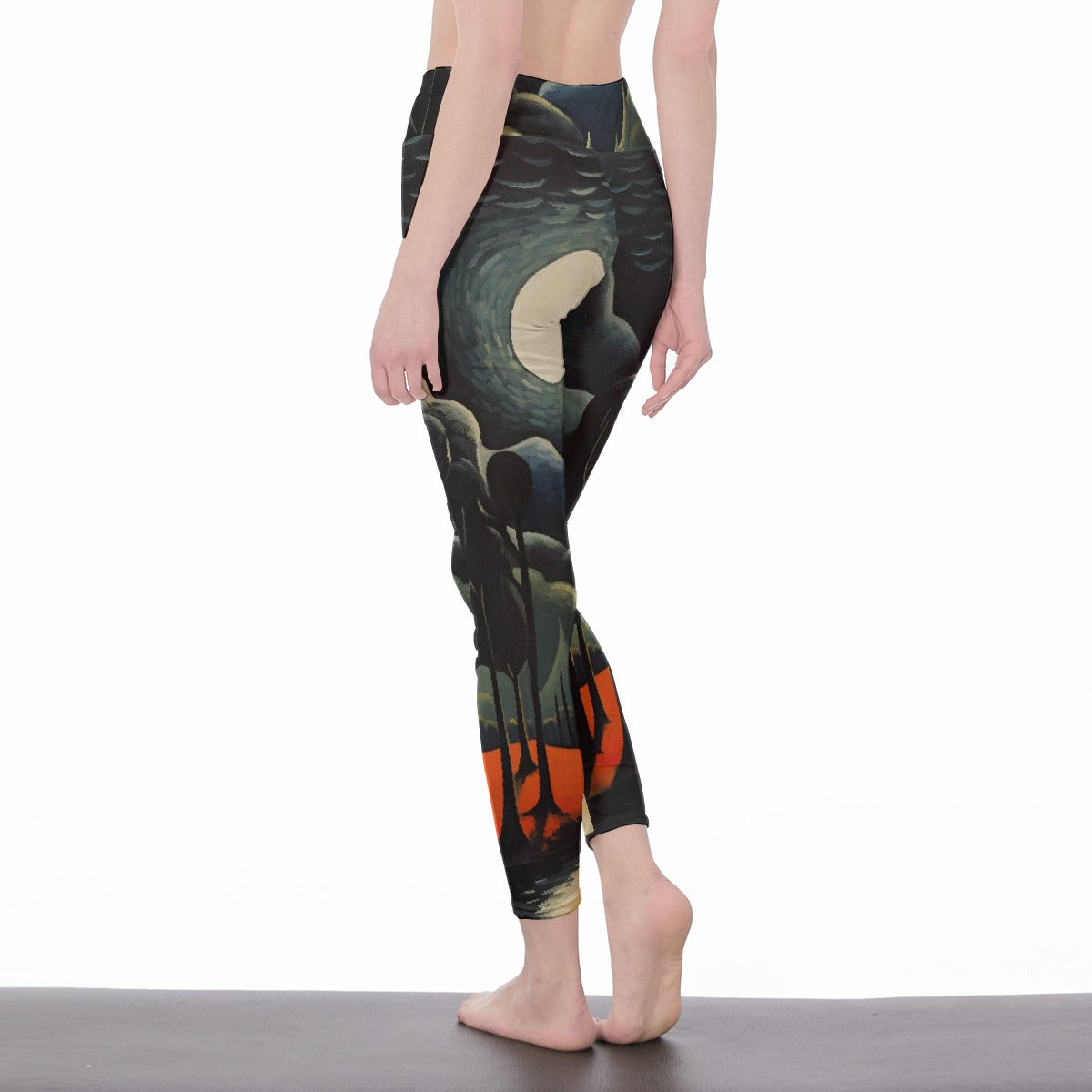 All-Over Print Women's High Waist Leggings | Side Stitch Closure