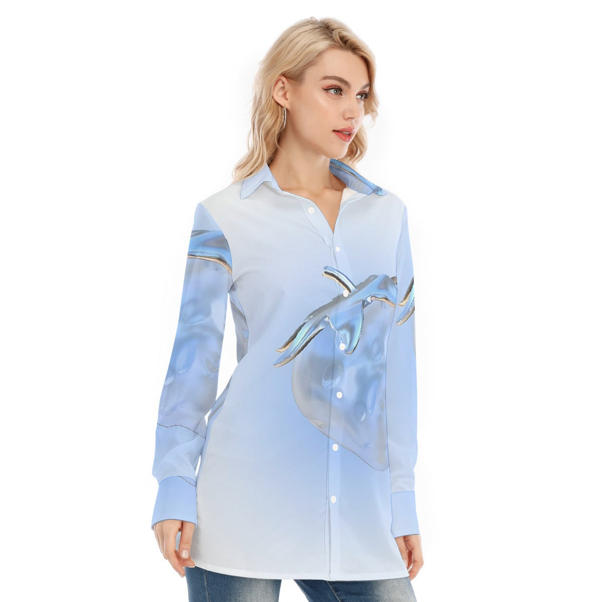 All-Over Print Women's Long Shirt