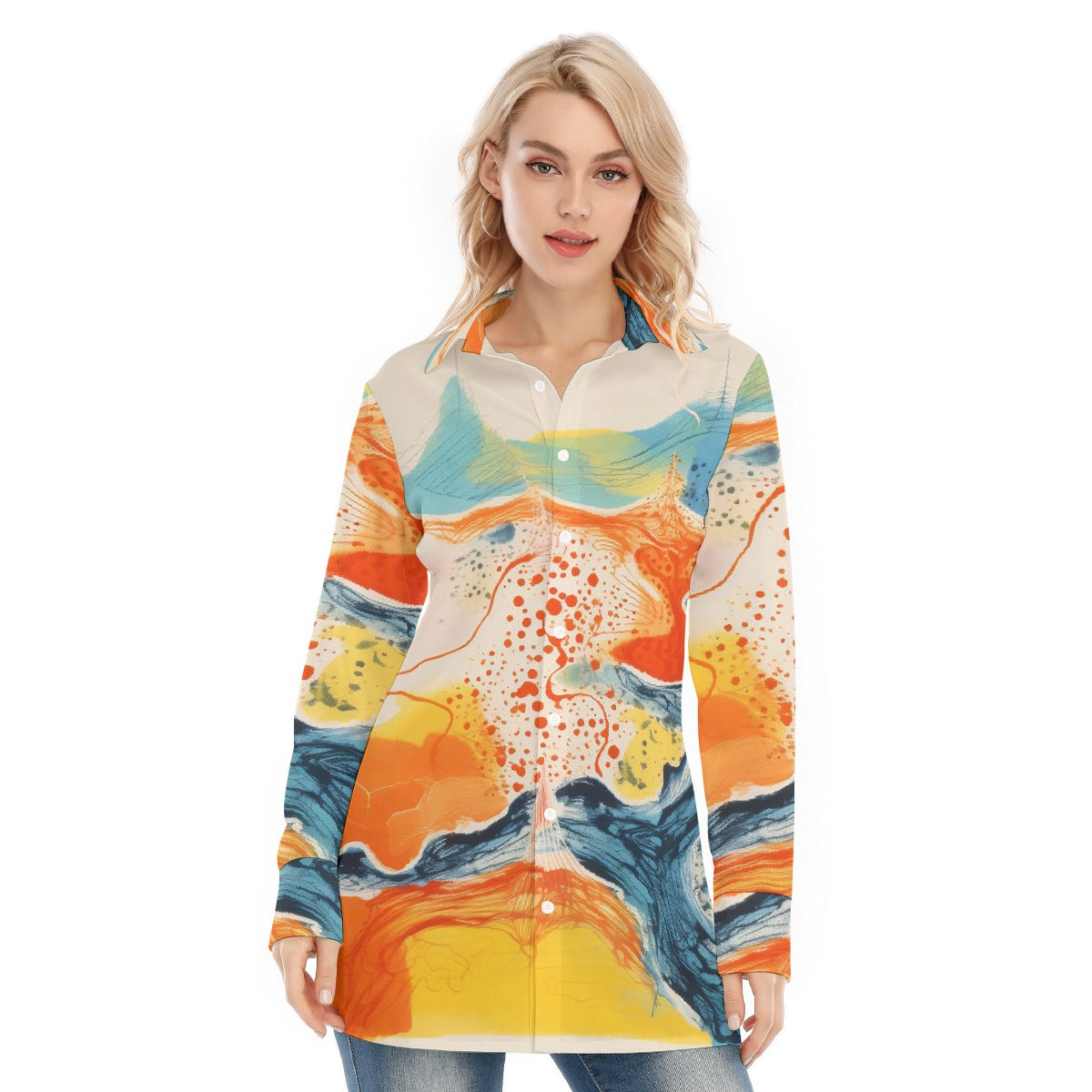 All-Over Print Women's Long Shirt