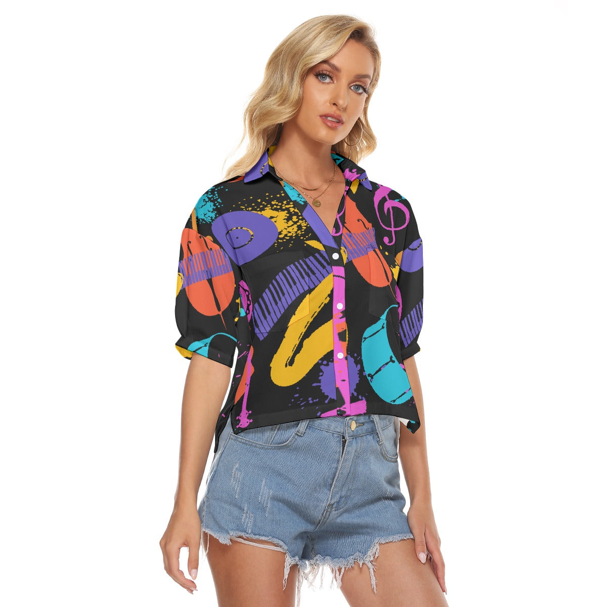 All-Over Print Women's V-neck Shirts