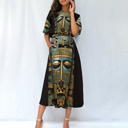 All-Over Print Women's Elastic Waist Dress