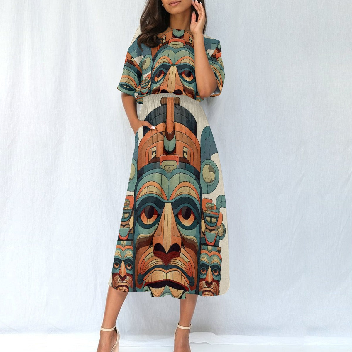 All-Over Print Women's Elastic Waist Dress