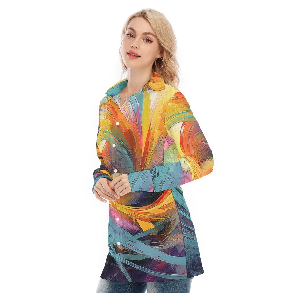 All-Over Print Women's Long Shirt