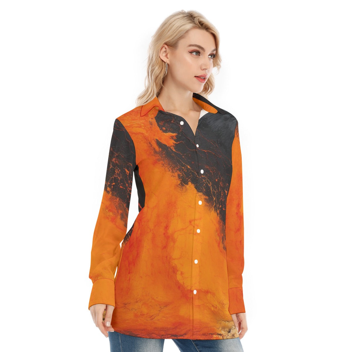 All-Over Print Women's Long Shirt