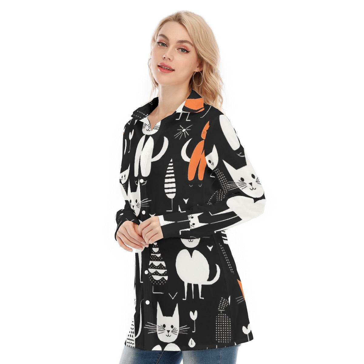 All-Over Print Women's Long Shirt