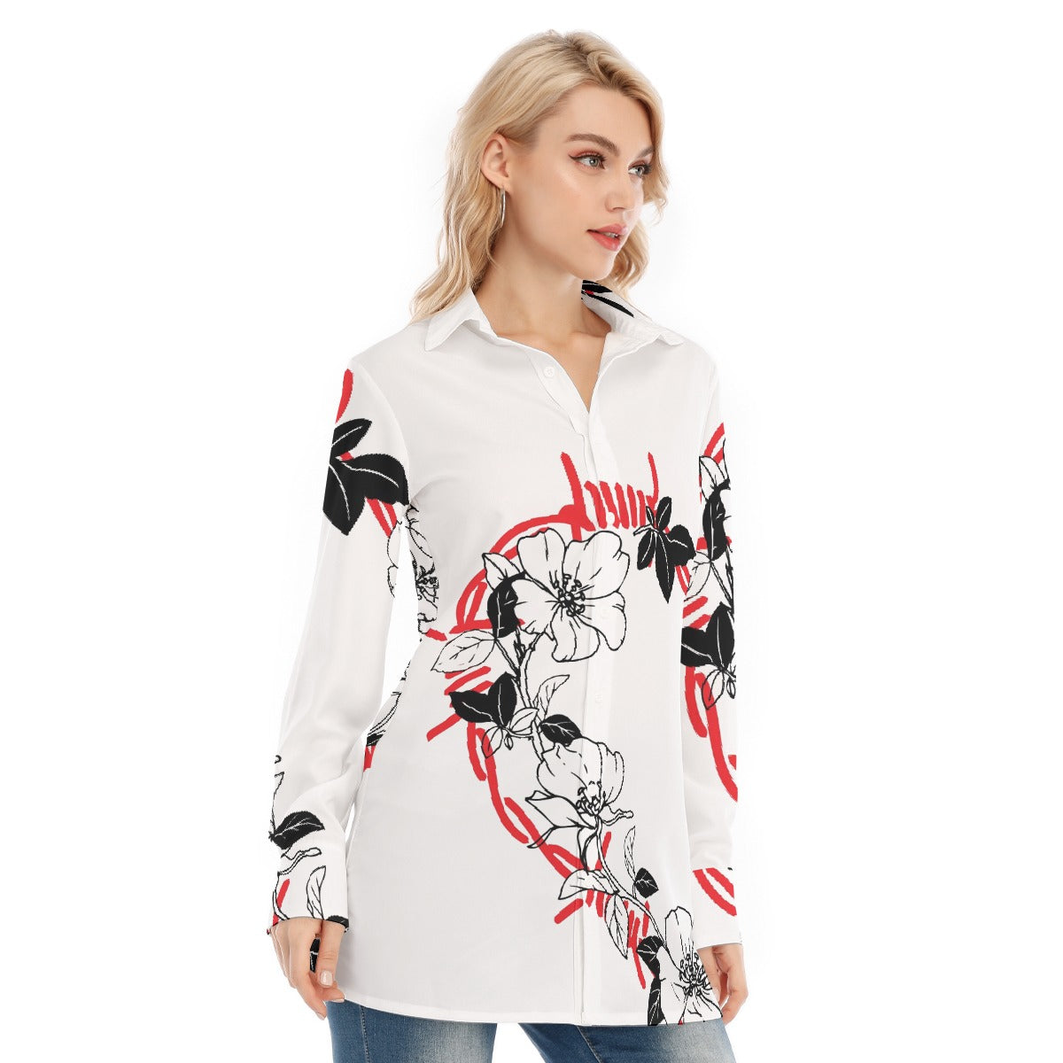 All-Over Print Women's Long Shirt