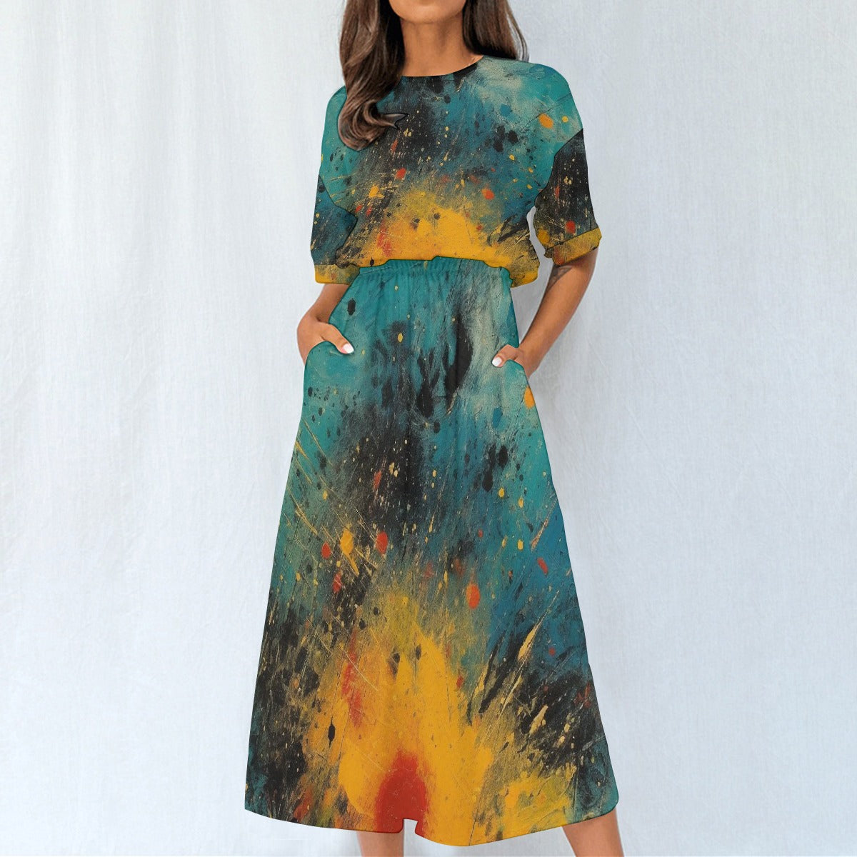 All-Over Print Women's Elastic Waist Dress