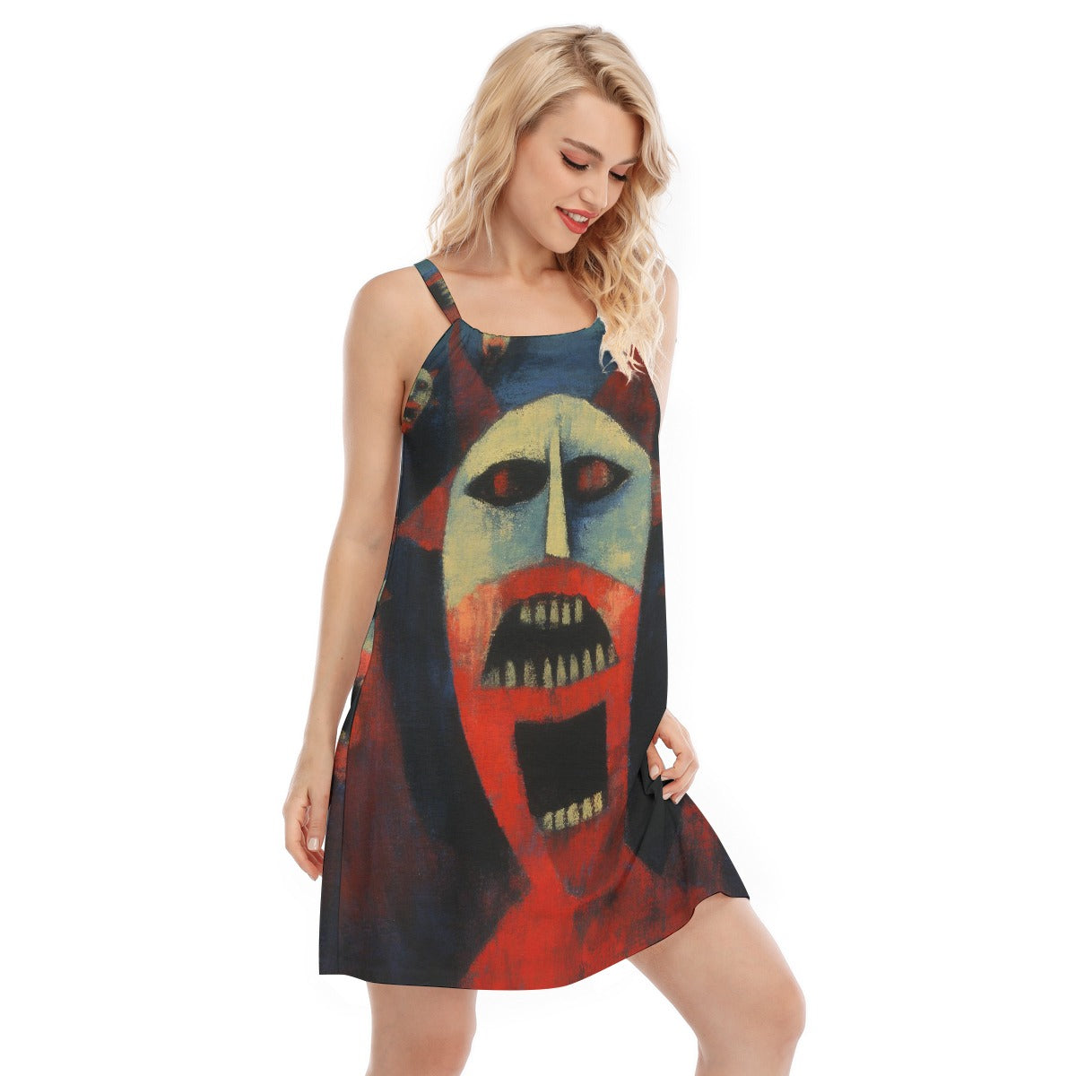 All-Over Print Women's O-neck Cami Dress