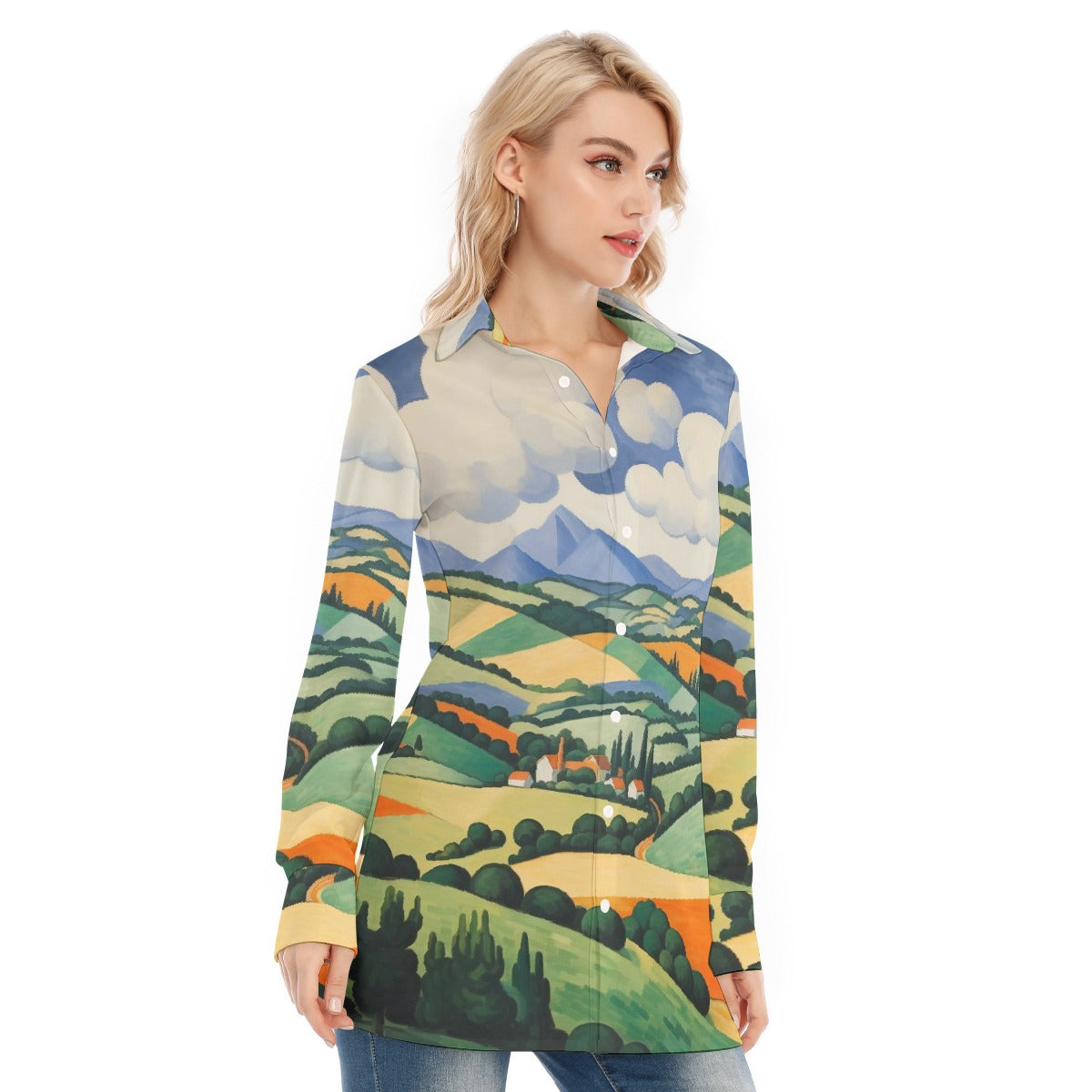 All-Over Print Women's Long Shirt