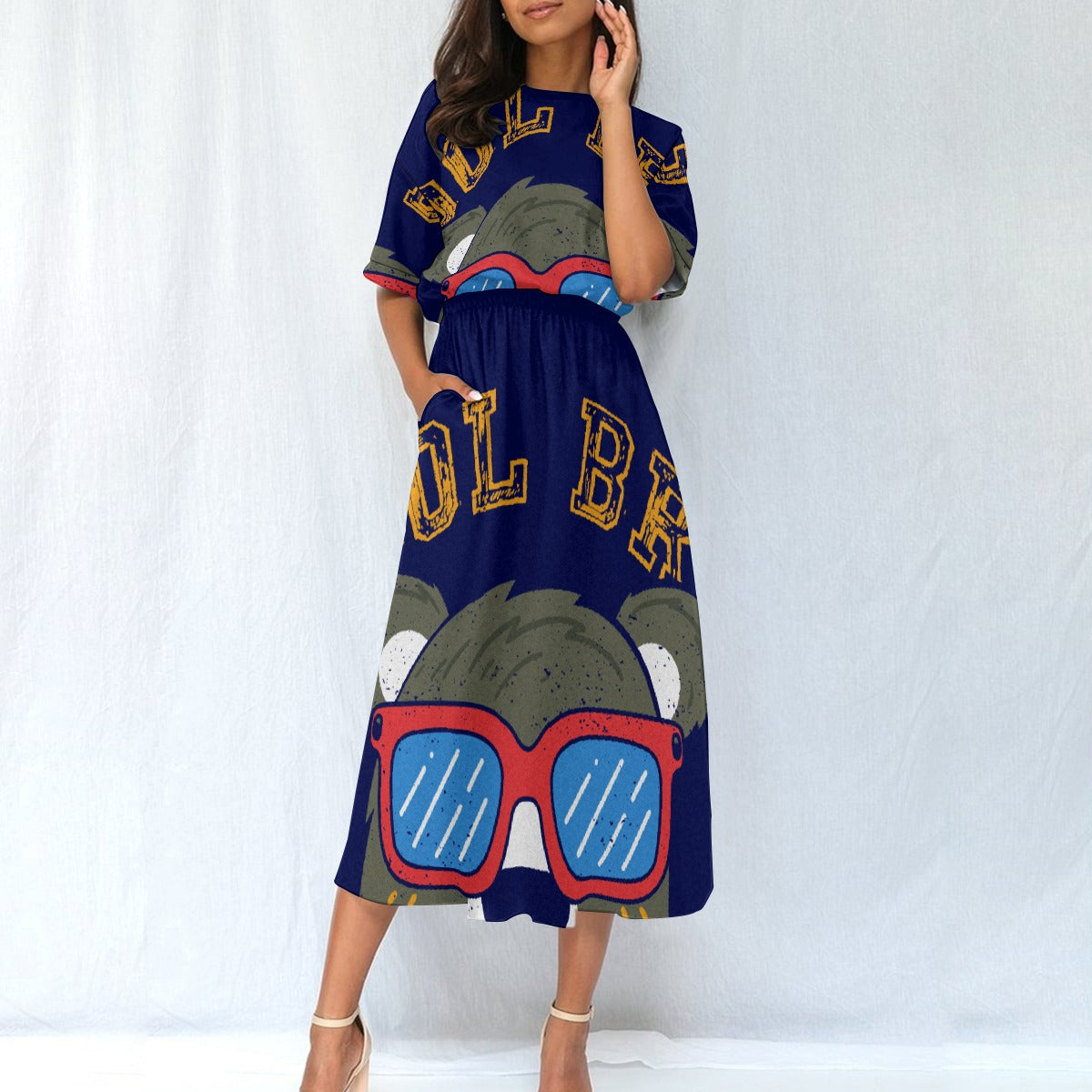 All-Over Print Women's Elastic Waist Dress