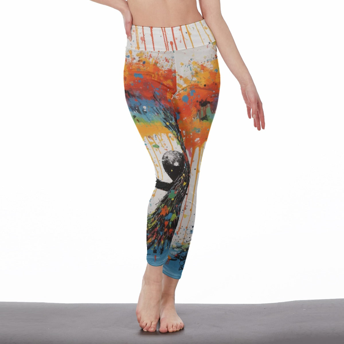 All-Over Print Women's High Waist Leggings | Side Stitch Closure