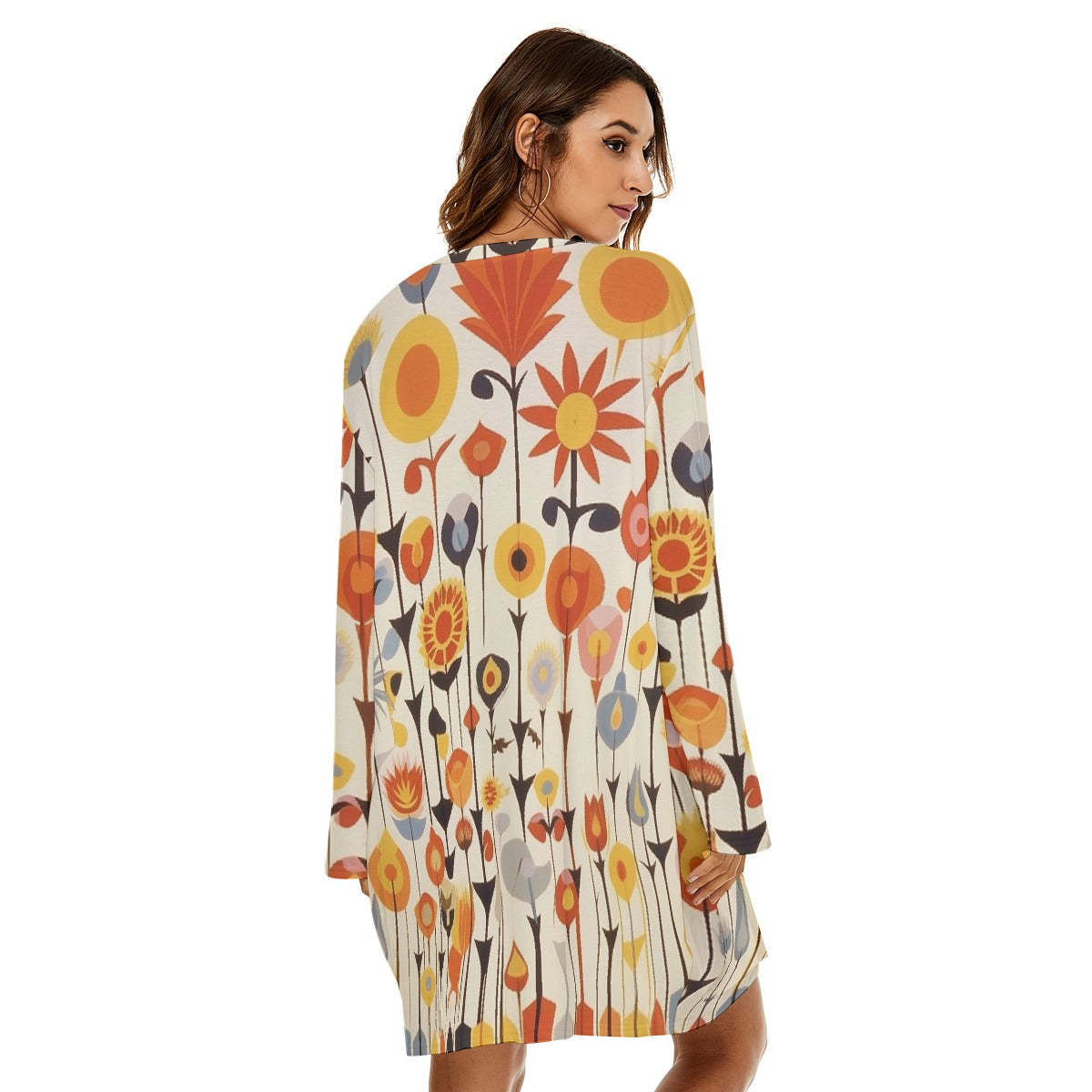 All-Over Print  Women's Loose Crew Neck Dress