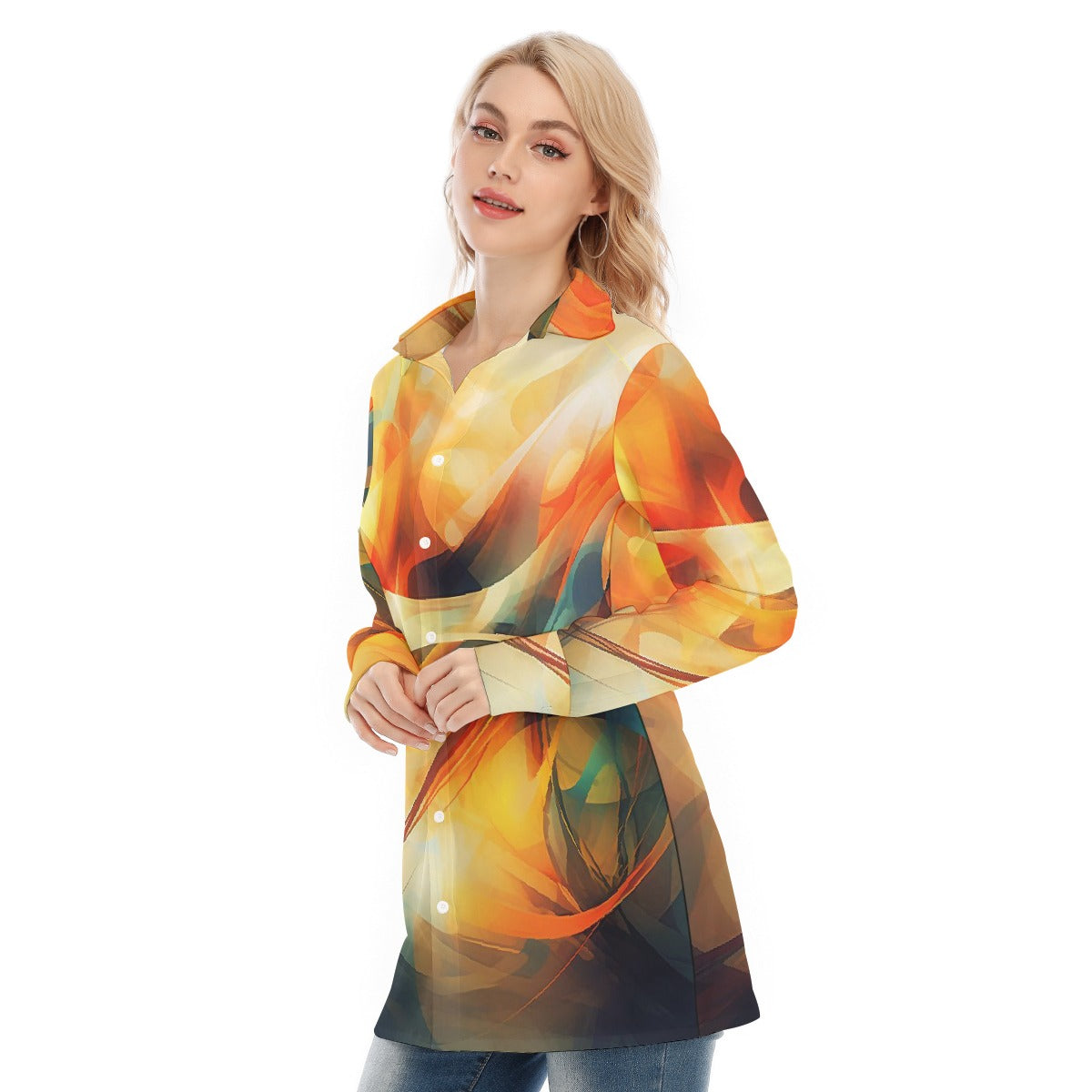 All-Over Print Women's Long Shirt