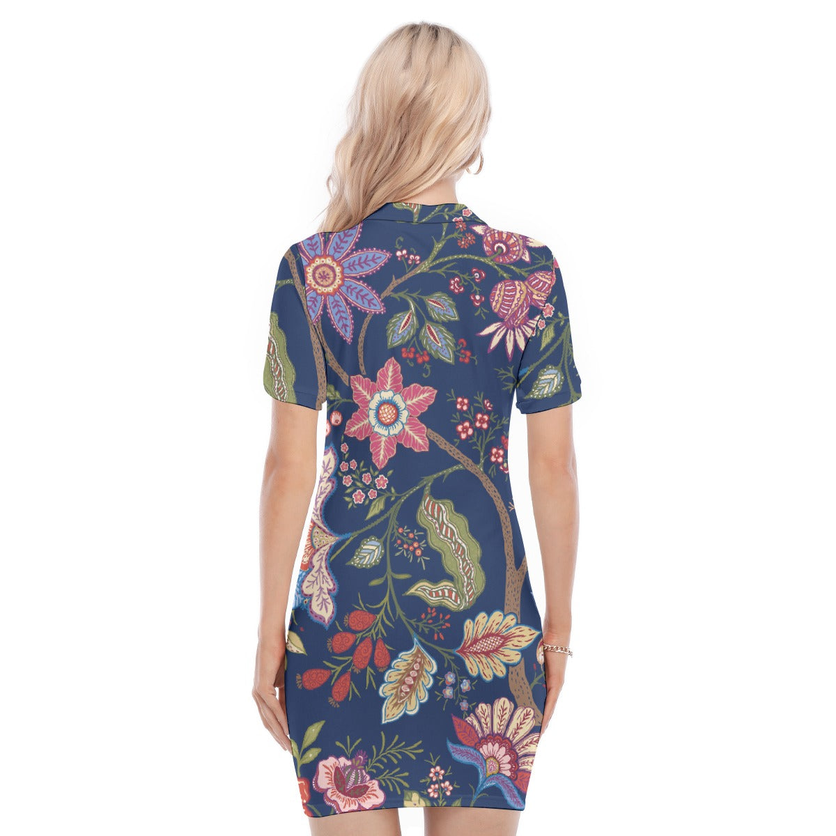 All-Over Print Women's Polo Collar Dress