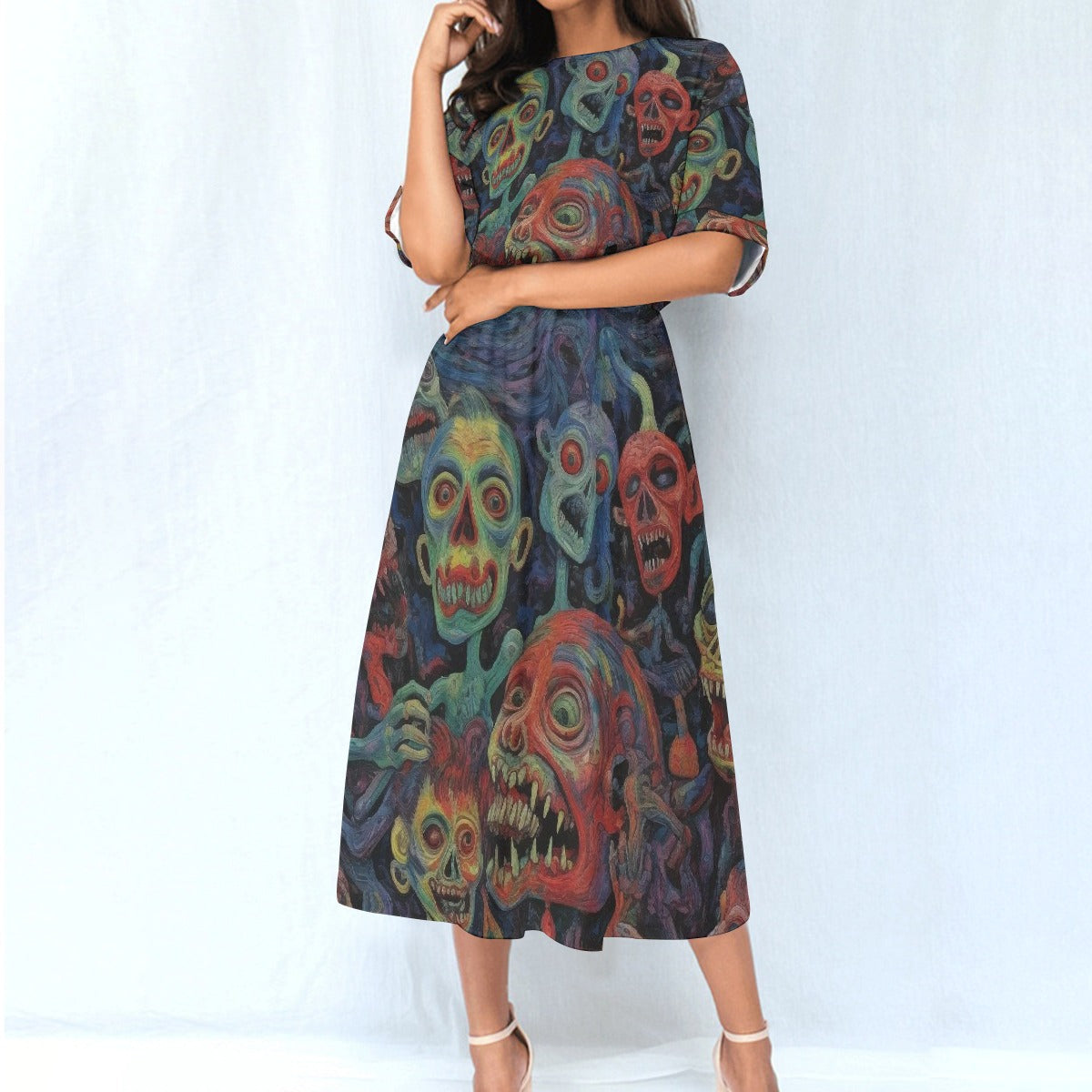 All-Over Print Women's Elastic Waist Dress