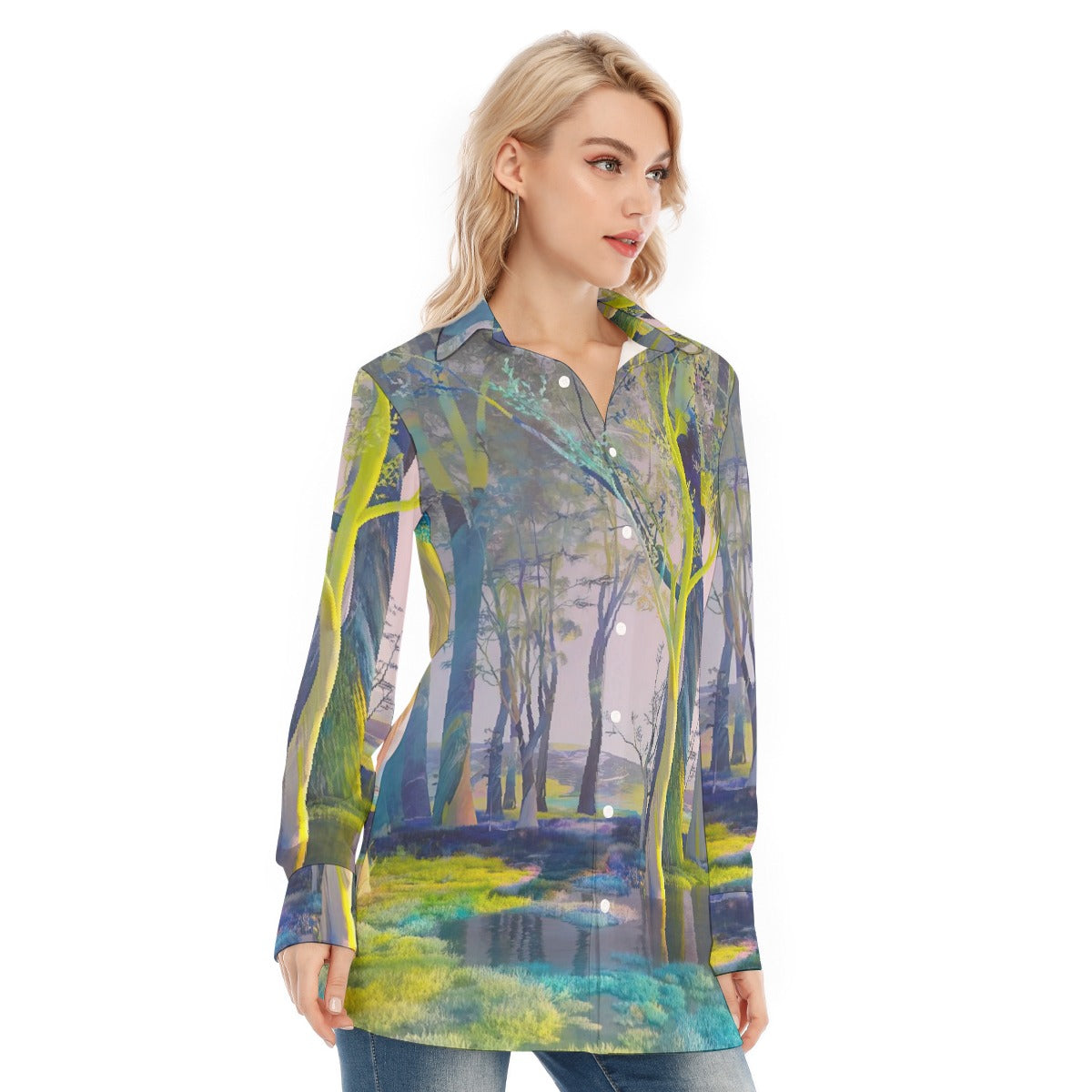 All-Over Print Women's Long Shirt