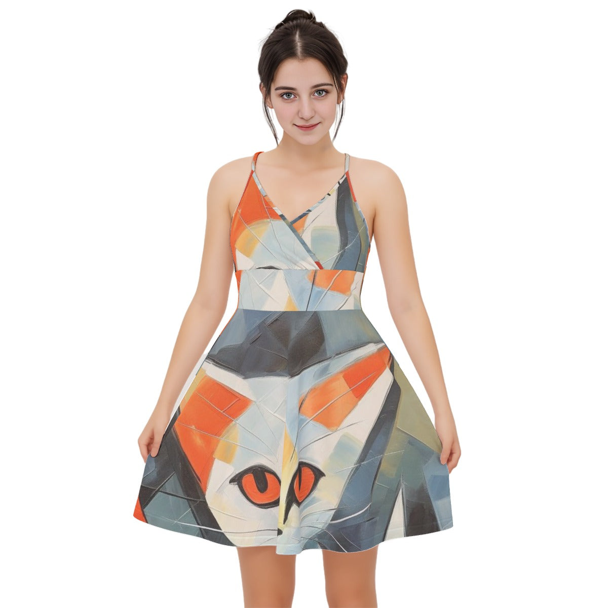 All-Over Print Women‘s Cross Cami Dress