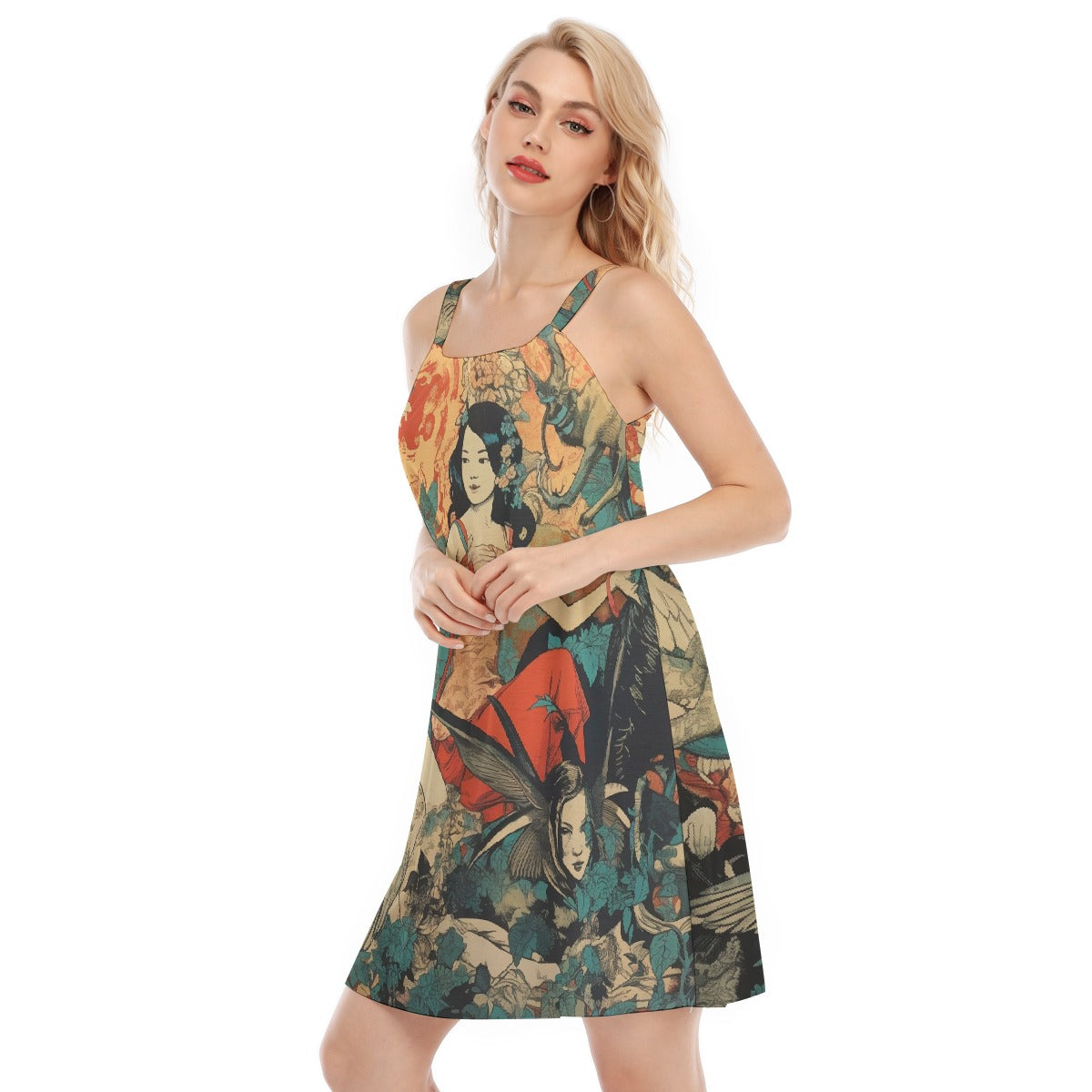 All-Over Print Women's O-neck Cami Dress