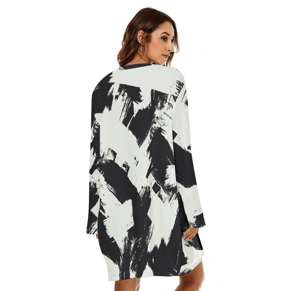 All-Over Print  Women's Loose Crew Neck Dress