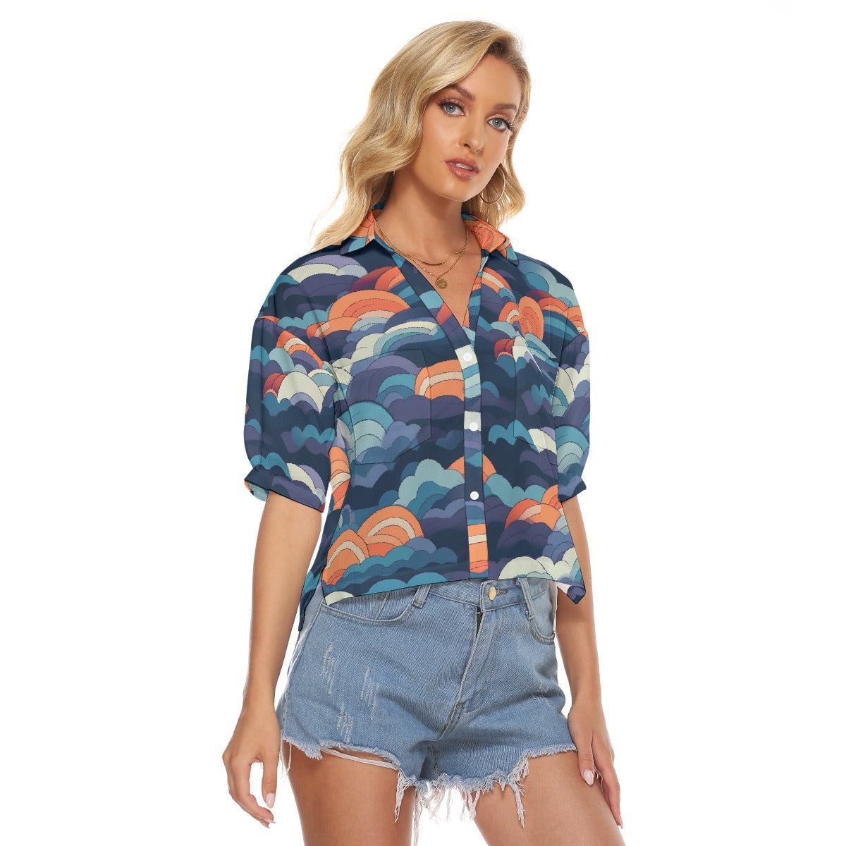 All-Over Print Women's V-neck Shirts