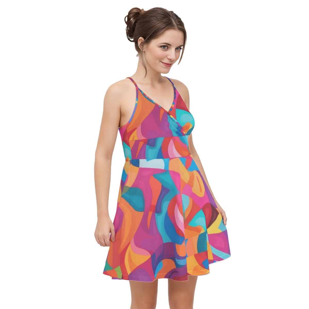 All-Over Print Women‘s Cross Cami Dress