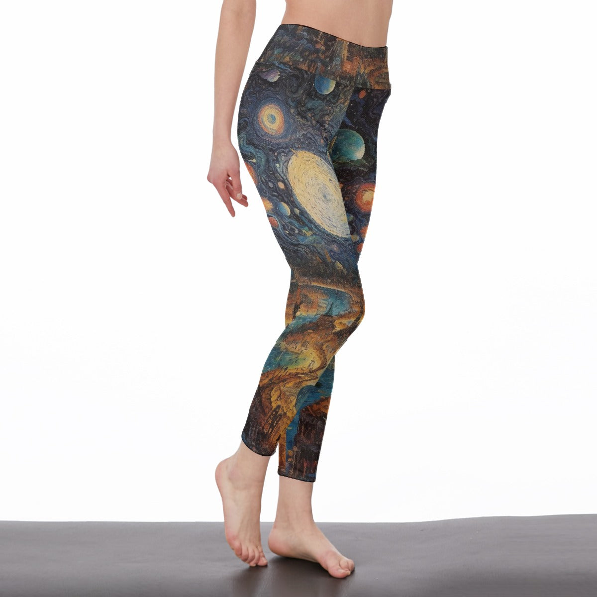 All-Over Print Women's High Waist Leggings | Side Stitch Closure