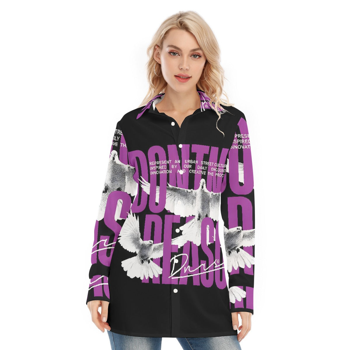 All-Over Print Women's Long Shirt