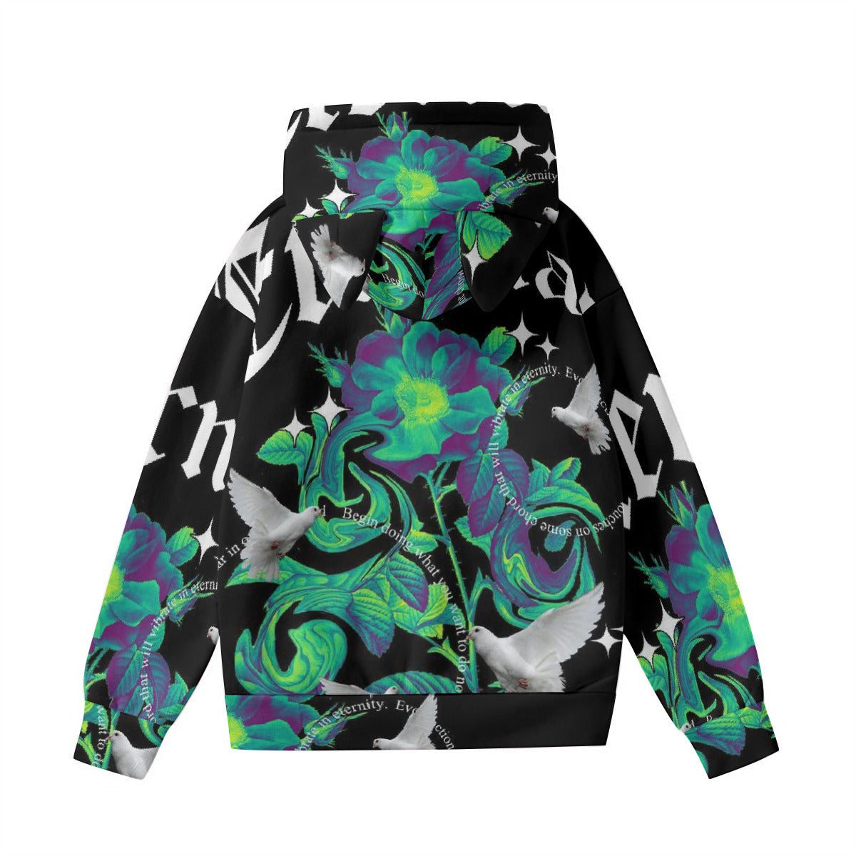 All-Over Print Women’s Hoodie With Decorative Ears