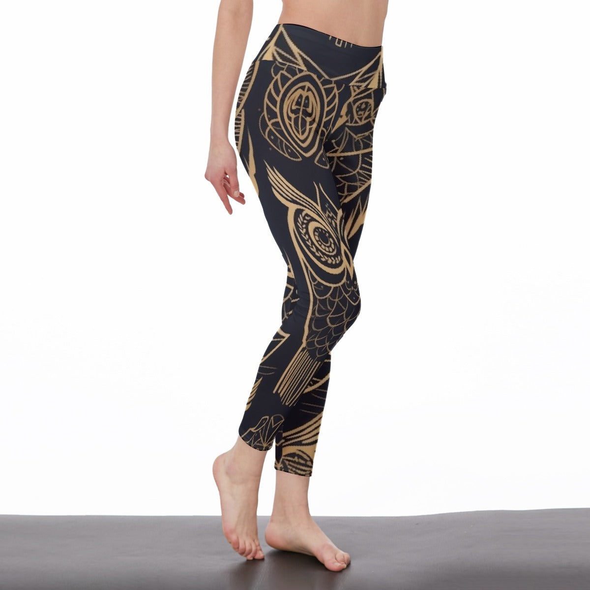 All-Over Print Women's High Waist Leggings | Side Stitch Closure