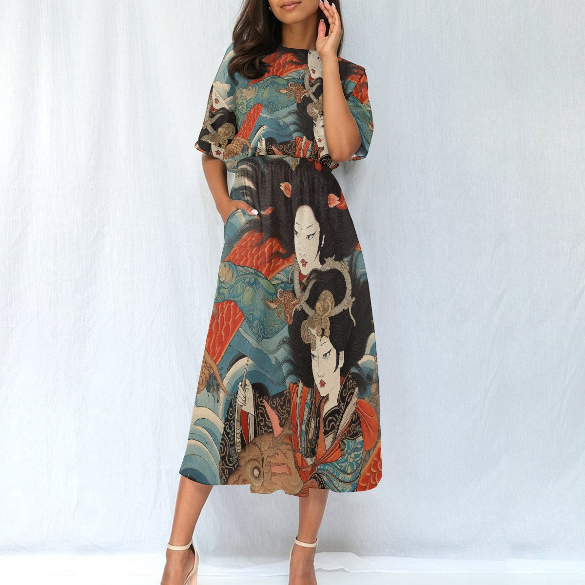 All-Over Print Women's Elastic Waist Dress