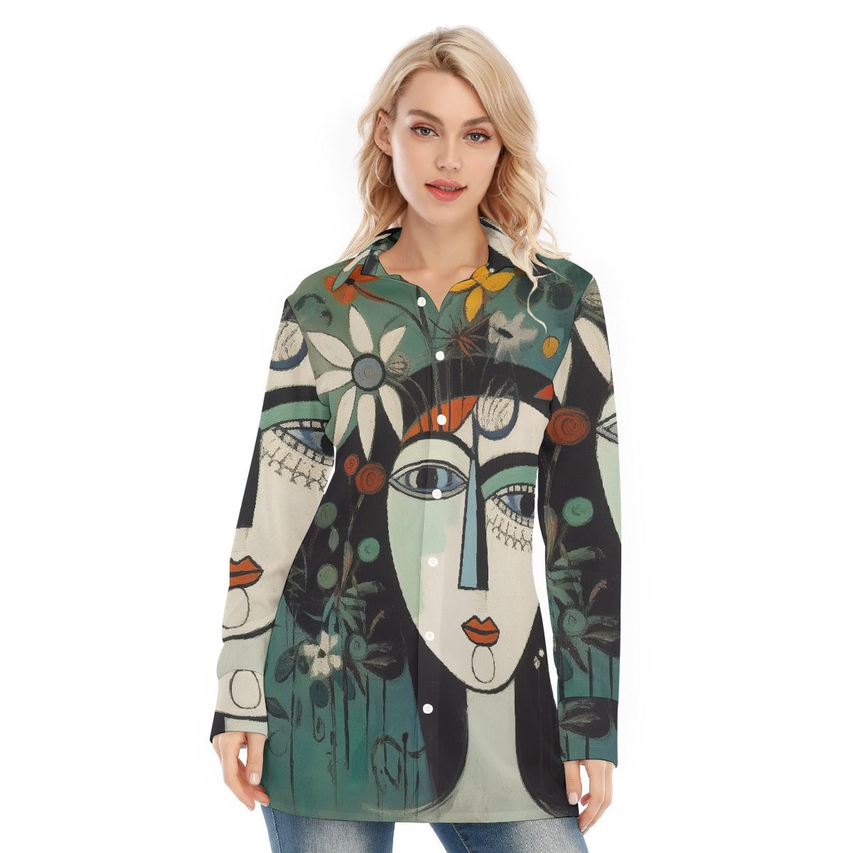 All-Over Print Women's Long Shirt