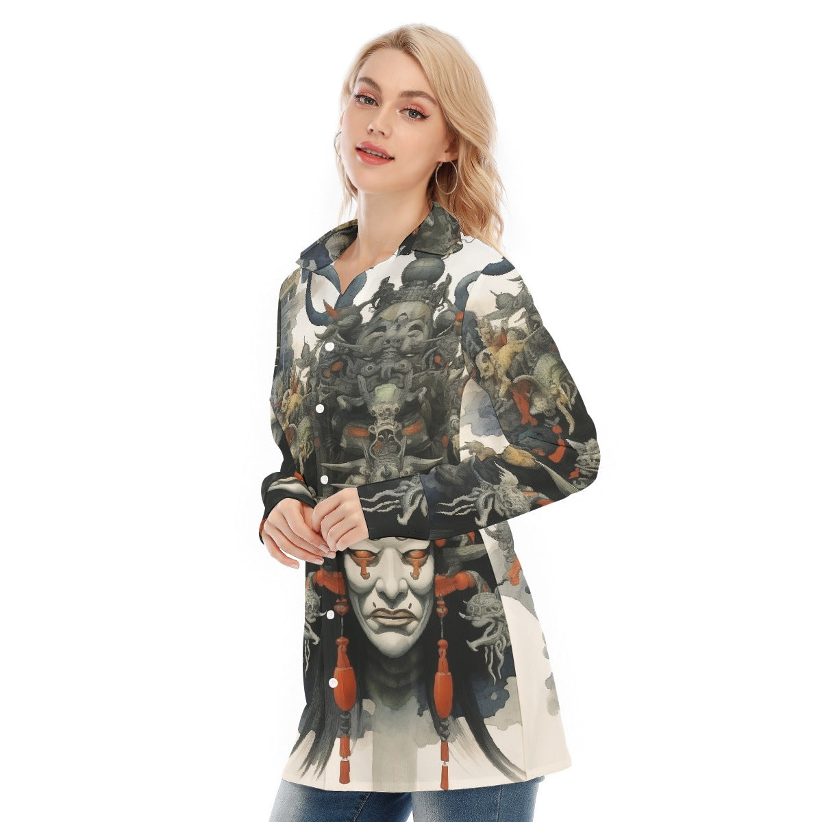 All-Over Print Women's Long Shirt