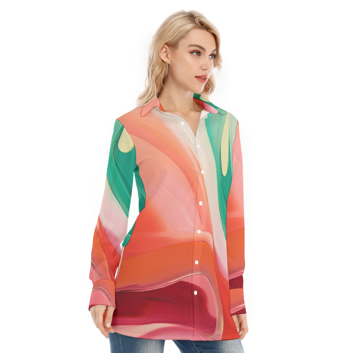 All-Over Print Women's Long Shirt