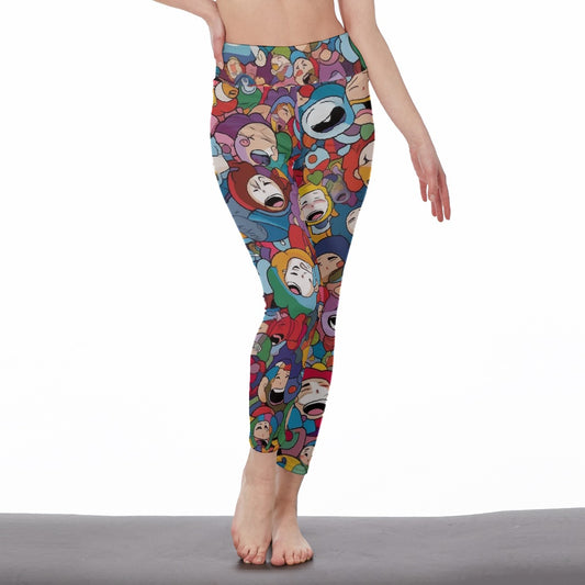 All-Over Print Women's High Waist Leggings | Side Stitch Closure