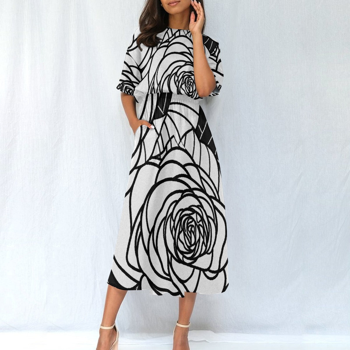 All-Over Print Women's Elastic Waist Dress