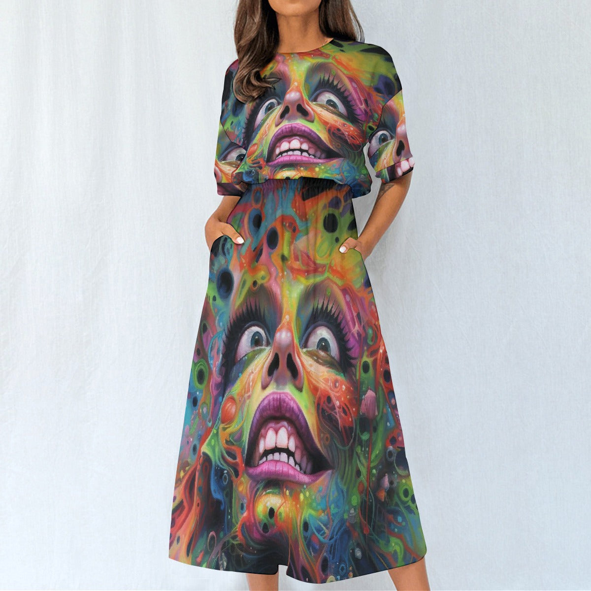 All-Over Print Women's Elastic Waist Dress