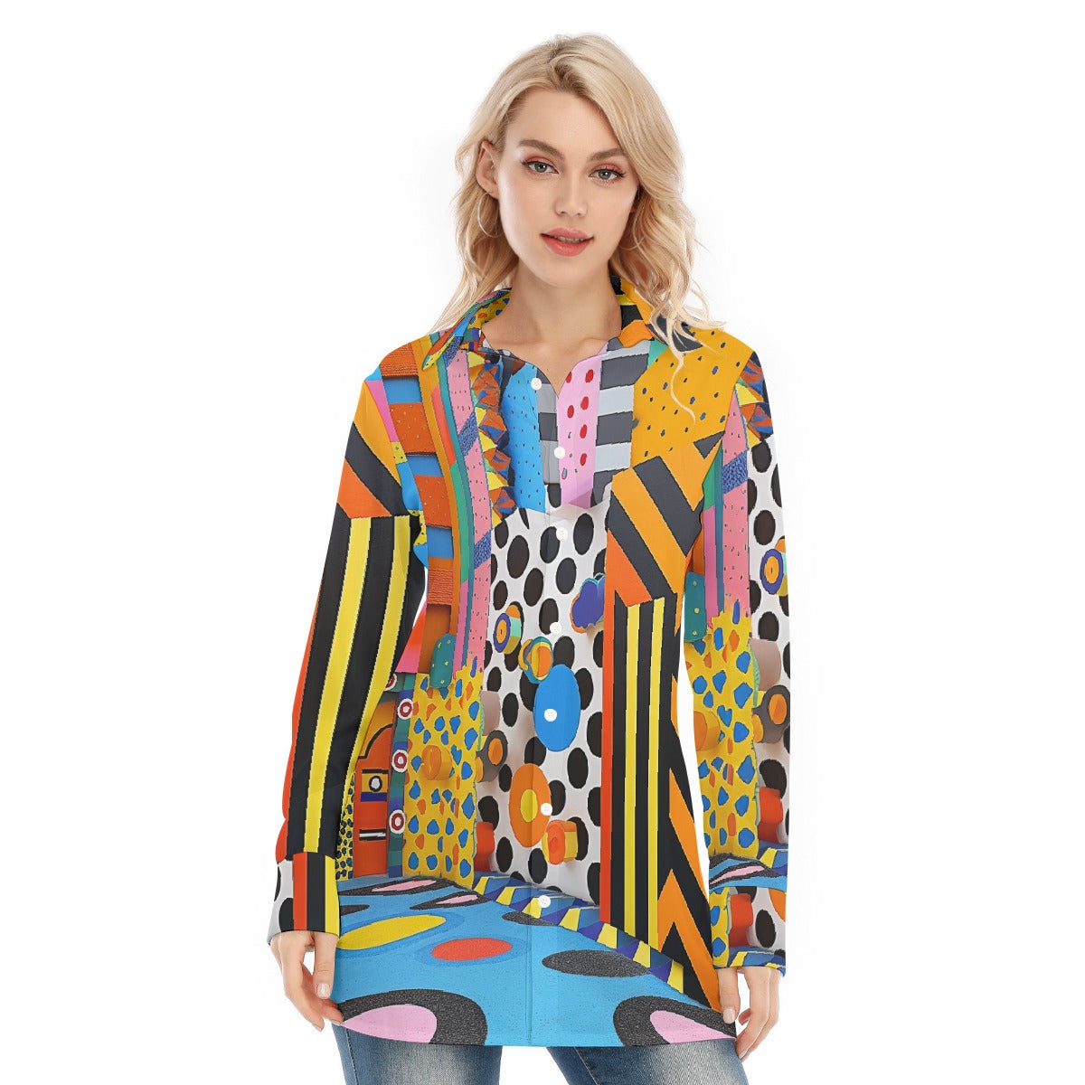 All-Over Print Women's Long Shirt