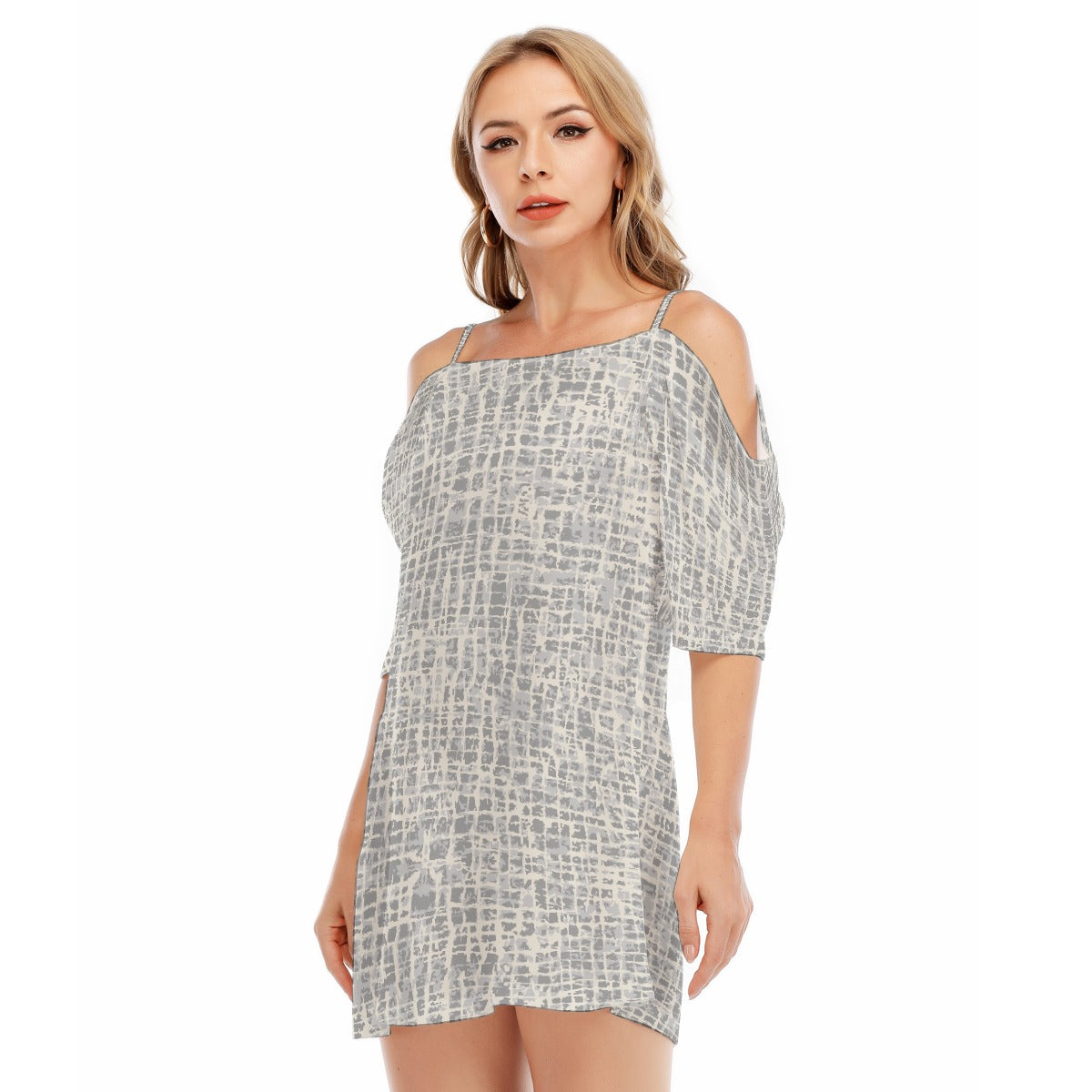 All-Over Print Women's Off-shoulder Cami Dress