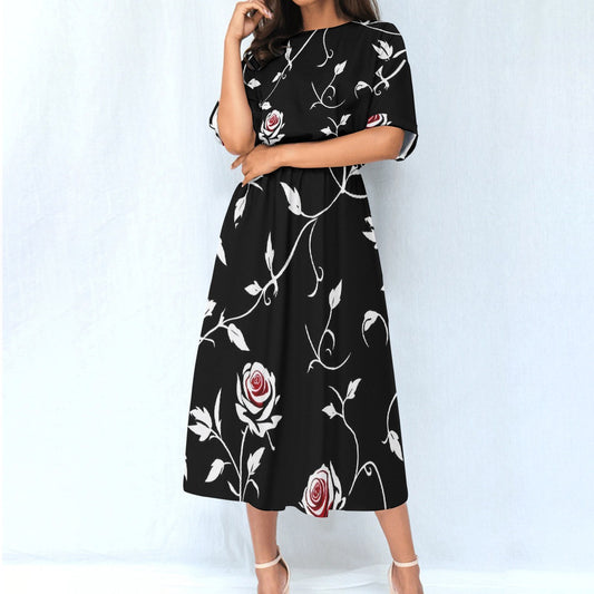 All-Over Print Women's Elastic Waist Dress